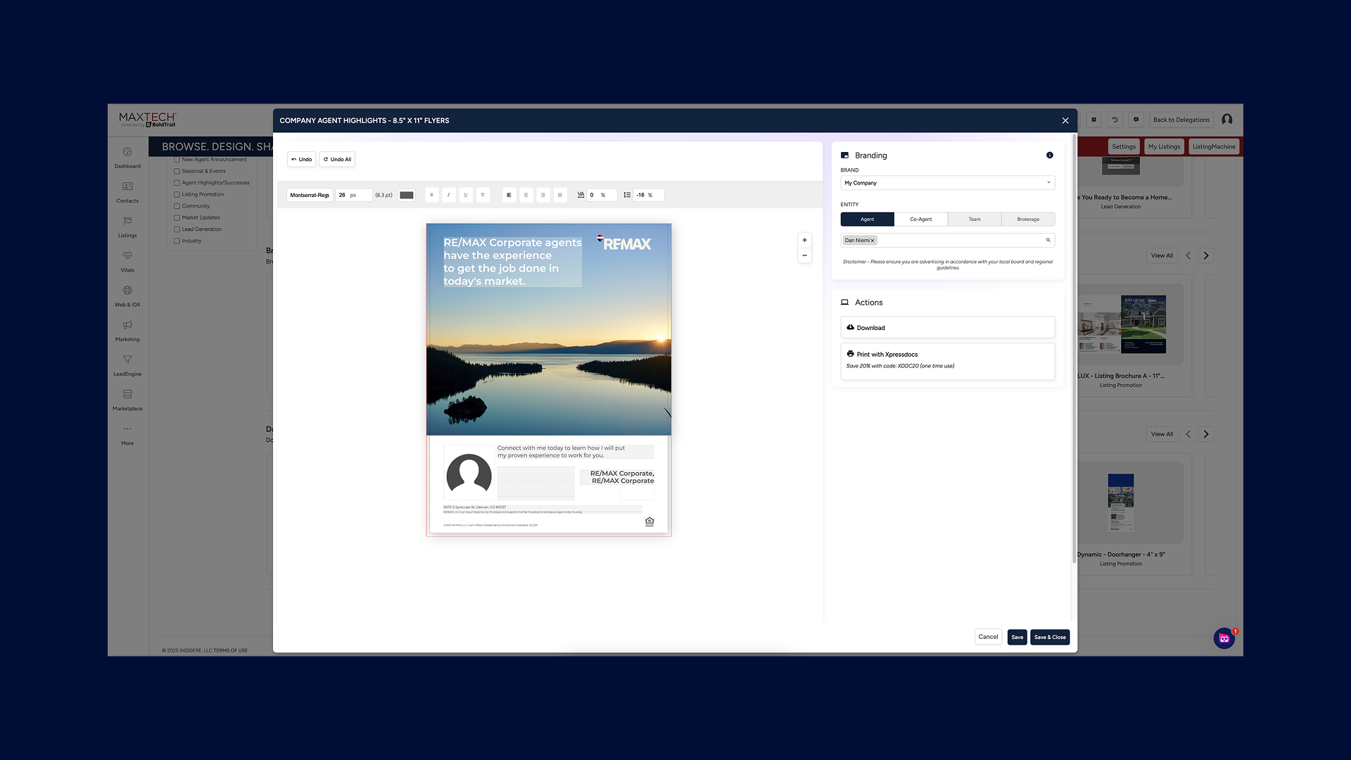 screenshot of design center